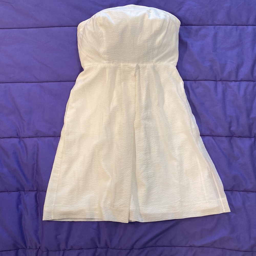 J Crew White strapless dress